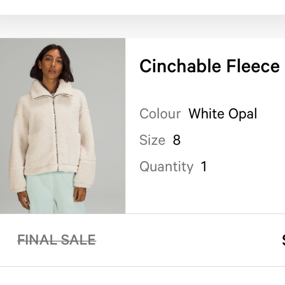 Lululemon fleece zip up jacket